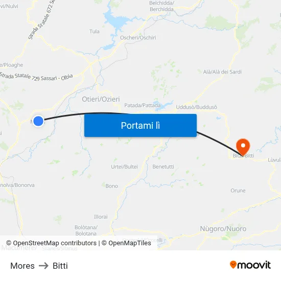Mores to Bitti map