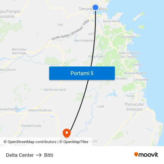 Delta Center to Bitti map