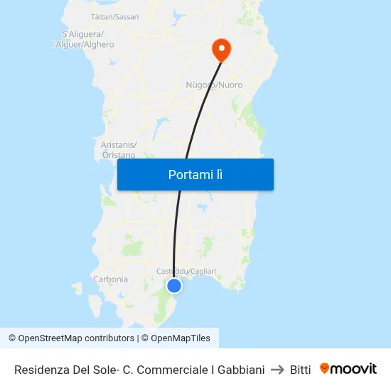 Residenza Del Sole- C. Commerciale I Gabbiani to Bitti map