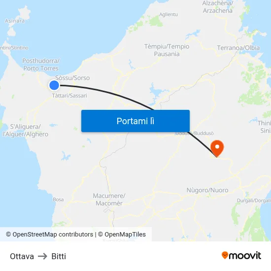 Ottava to Bitti map