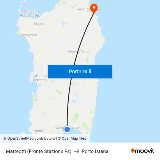 Matteotti (Fronte Stazione Fs) to Porto Istana map