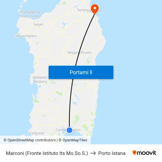 Marconi (Fronte Istituto Its Mo.So.S.) to Porto Istana map