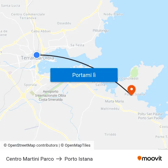 Centro Martini Parco to Porto Istana map