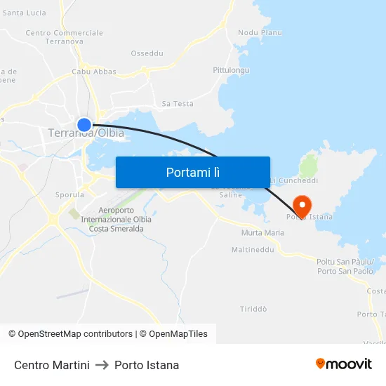 Centro Martini to Porto Istana map