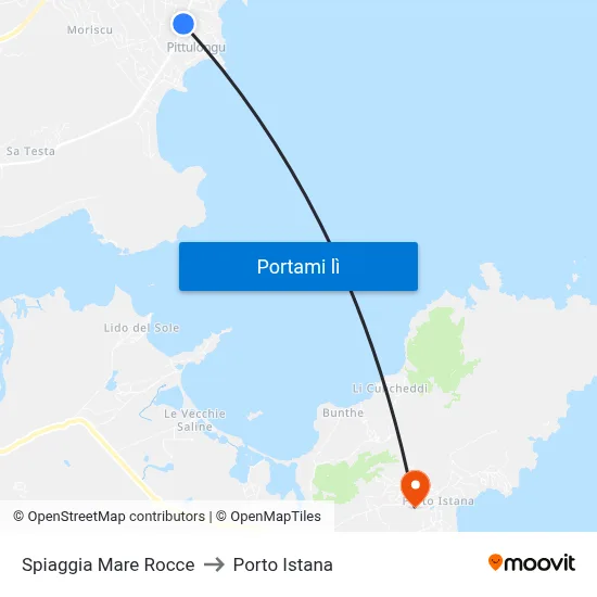 Spiaggia Mare Rocce to Porto Istana map