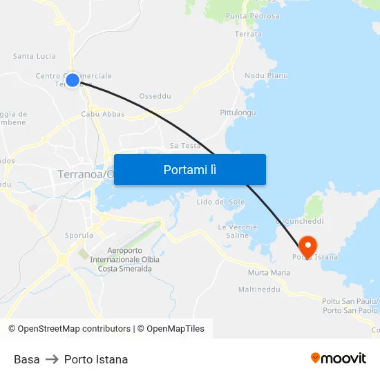 Basa to Porto Istana map