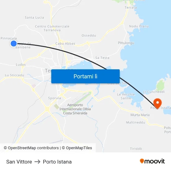 San Vittore to Porto Istana map