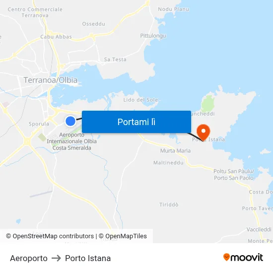 Aeroporto to Porto Istana map
