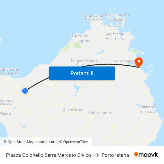 Piazza Colonello Serra,Mercato Civico to Porto Istana map