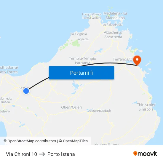 Via Chironi 10 to Porto Istana map