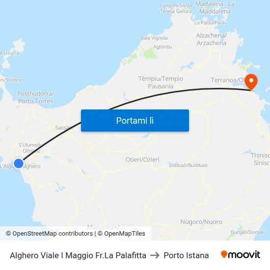 Alghero Viale I Maggio Fr.La Palafitta to Porto Istana map