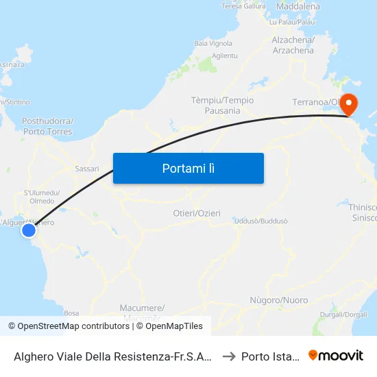 Alghero Viale Della Resistenza-Fr.S.Anna to Porto Istana map
