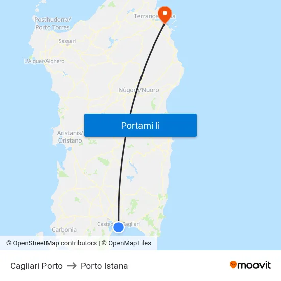 Cagliari Porto to Porto Istana map