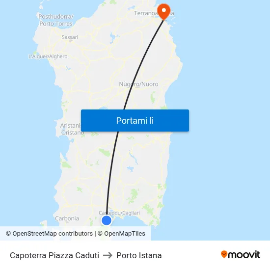 Capoterra Piazza Caduti to Porto Istana map