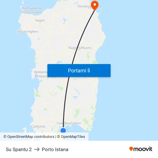 Su Spantu 2 to Porto Istana map