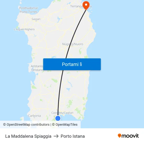 La Maddalena Spiaggia to Porto Istana map