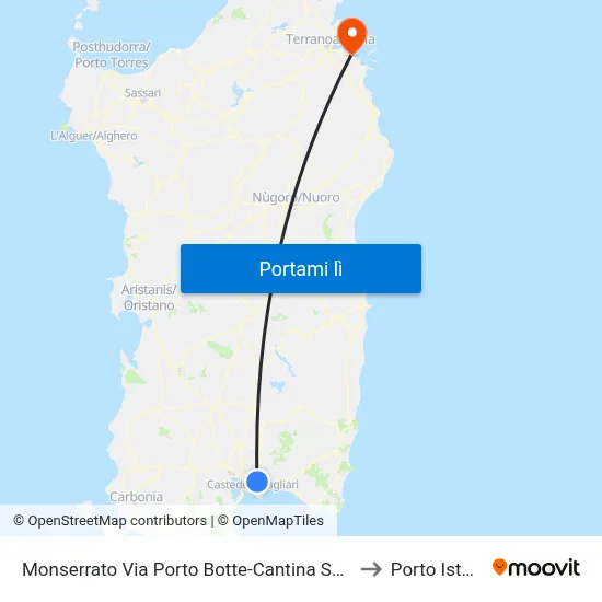 Monserrato Via Porto Botte-Cantina Sociale to Porto Istana map
