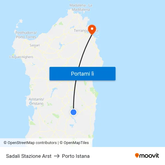Sadali Stazione Arst to Porto Istana map