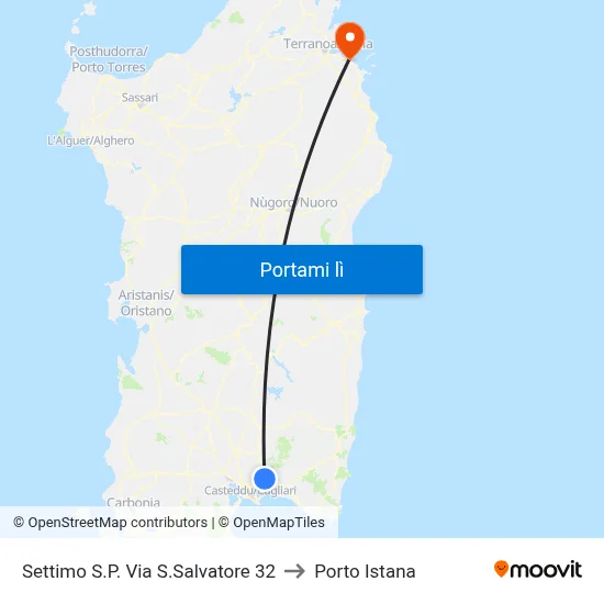 Settimo S.P. Via S.Salvatore 32 to Porto Istana map
