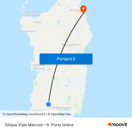 Siliqua Viale Marconi to Porto Istana map