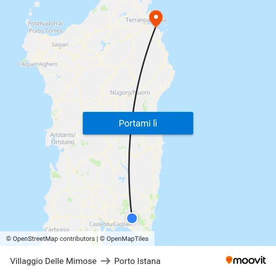 Villaggio Delle Mimose to Porto Istana map