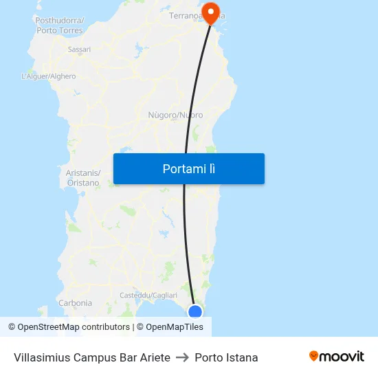 Villasimius Campus Bar Ariete to Porto Istana map