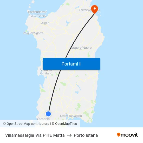 Villamassargia Via Pill'E Matta to Porto Istana map
