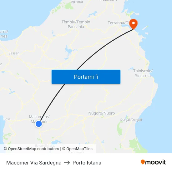 Macomer Via Sardegna to Porto Istana map