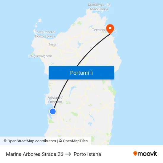 Marina Arborea Strada 26 to Porto Istana map