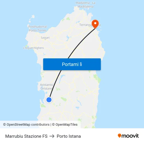 Marrubiu Stazione FS to Porto Istana map