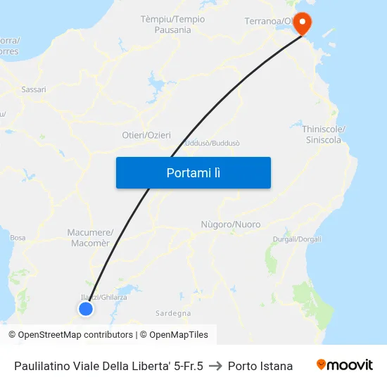 Paulilatino Viale Della Liberta' 5-Fr.5 to Porto Istana map