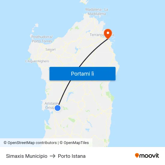 Simaxis Municipio to Porto Istana map