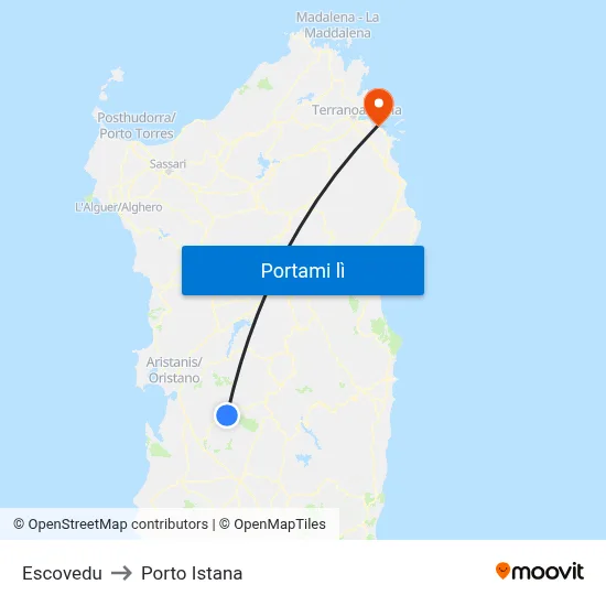 Escovedu to Porto Istana map