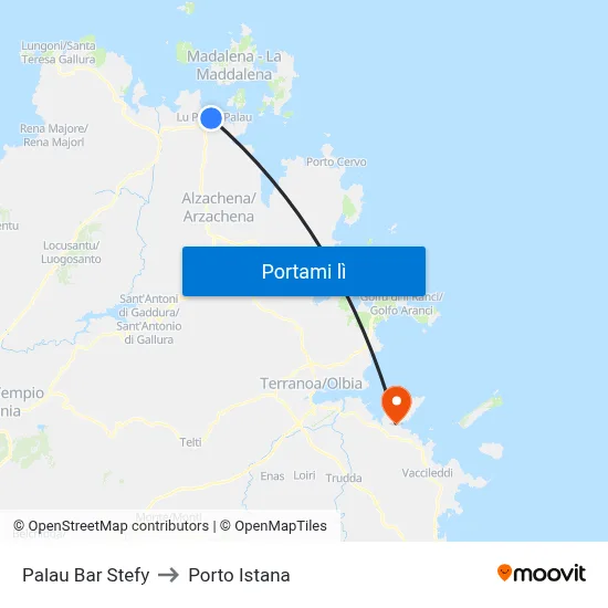 Palau Bar Stefy to Porto Istana map