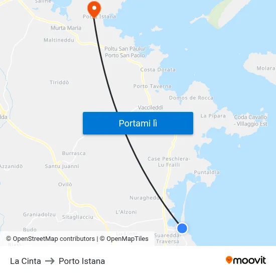 La Cinta to Porto Istana map