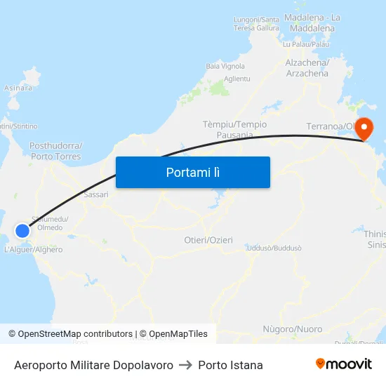 Aeroporto Militare Dopolavoro to Porto Istana map
