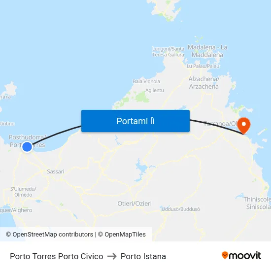 Porto Torres Porto Civico to Porto Istana map