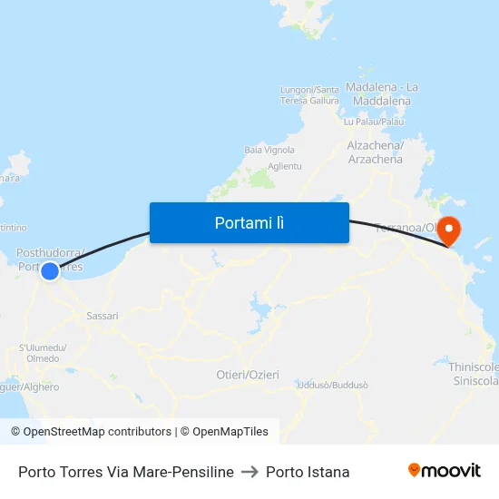Porto Torres Via Mare-Pensiline to Porto Istana map