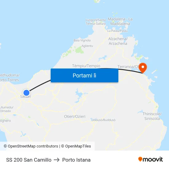 SS 200 San Camillo to Porto Istana map