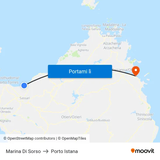 Marina Di Sorso to Porto Istana map