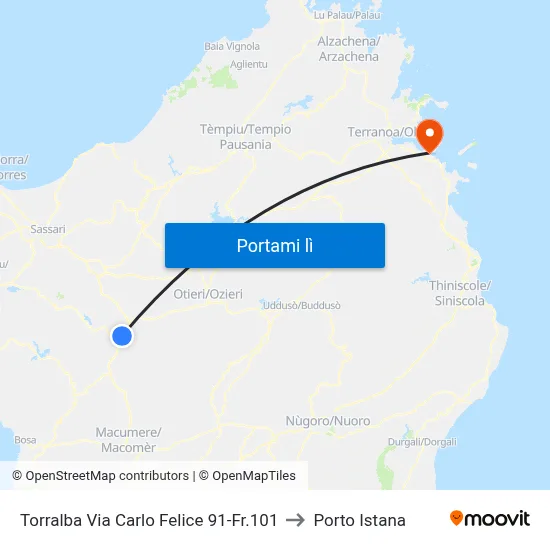 Torralba Via Carlo Felice 91-Fr.101 to Porto Istana map