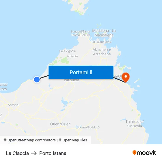 La Ciaccia to Porto Istana map
