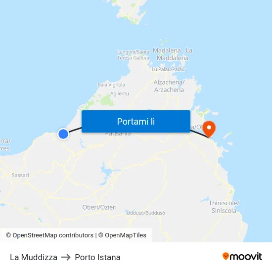 La Muddizza to Porto Istana map
