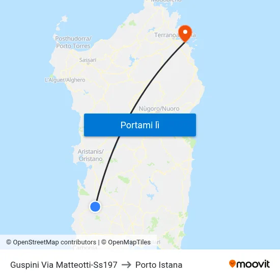 Guspini Via Matteotti-Ss197 to Porto Istana map