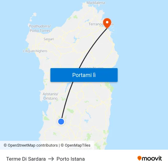 Terme Di Sardara to Porto Istana map