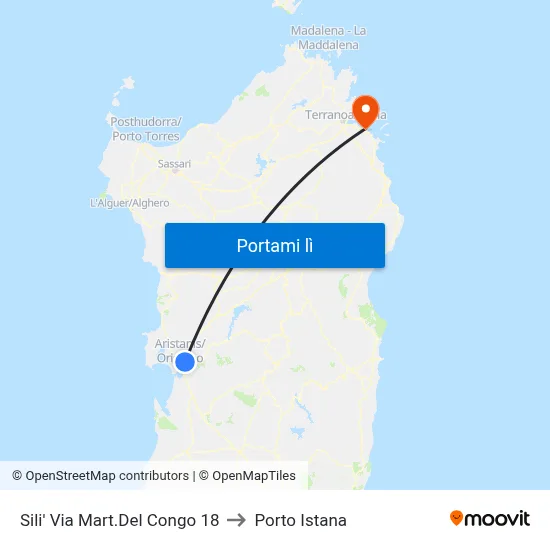 Sili' Via Mart.Del Congo 18 to Porto Istana map