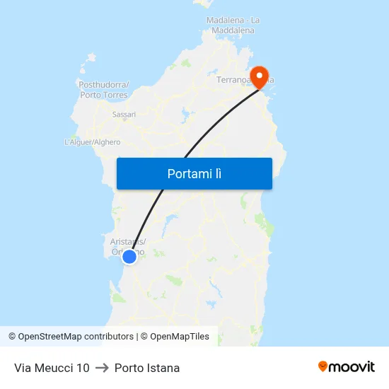 Via Meucci 10 to Porto Istana map