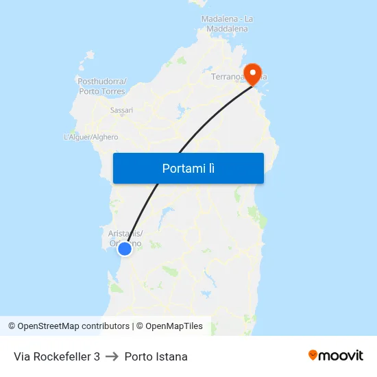 Via Rockefeller 3 to Porto Istana map