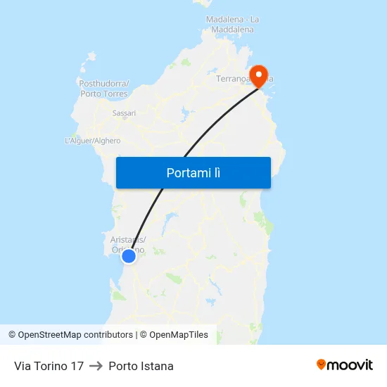 Via Torino 17 to Porto Istana map