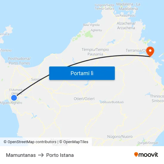 Mamuntanas to Porto Istana map